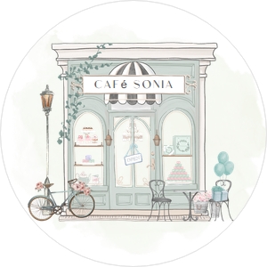 Paris Cafe Cupcake Topper mint 673: Paris Cafe Cupcake Topper mint 673