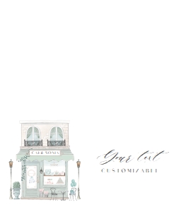 PARIS CAFE B tent card place card food label 673 design preview