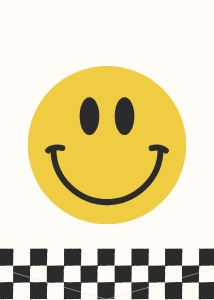 One happy dude smiley face high chair flag Birthday Banner 674 design preview