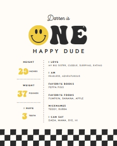 One Happy Dude Milestone Sign 674 design preview