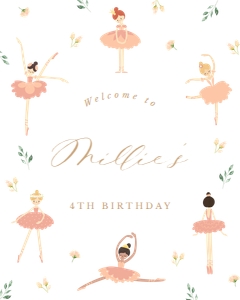 Ballerina Welcome Sign Custom Sign 676 design preview