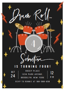 Drum Roll Birthday Invitation 619 design preview