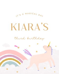 Pastel Unicorn Birthday Welcome Sign 679: Pastel Unicorn Birthday Welcome Sign 679