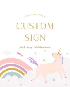 Pastel Unicorn Birthday Custom Sign 679 design preview