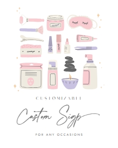 Spa Party Birthday Custom Sign 682 design preview