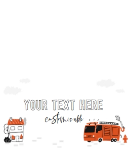 fire truck tent card place card food label 684: fire truck tent card place card food label 684