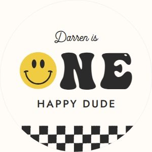 One Happy Dude Birthday Cupcake Topper design preview