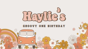 Groovy Birthday Retro Party Gable Box 686 design preview