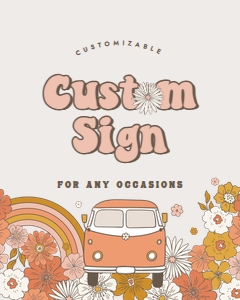Groovy birthday retro party Custom Sign 2 686: Groovy birthday retro party Custom Sign 2 686