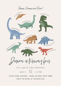 Dinosaur birthday invitation 690: Dinosaur birthday invitation 690