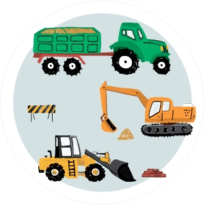 Construction Trucks Construction Site Cupcake Topper 691 design preview