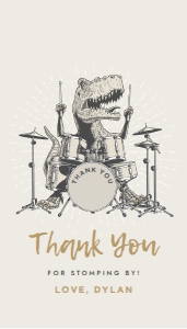 Dinosaur Drum Gift Tag 692 design preview