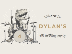 Dinosaur Drum Birthday Backdrop 692 design preview