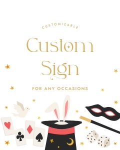 Magic show birthday custom sign design preview