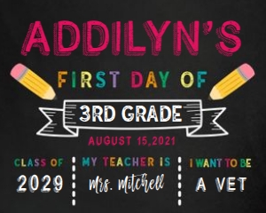 Rainbow Girl School Sign design preview