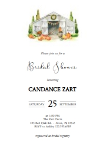 Fall Barn Bridal Shower Invitation design preview
