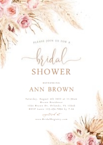 Pampas Grass Bridal Invitation design preview