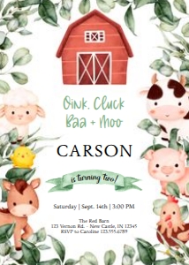 Farm Birthday Invitation design preview