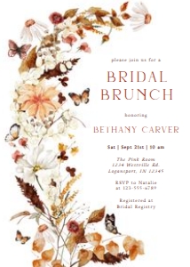 Fall Wildflower Bridal Shower Invitation design preview