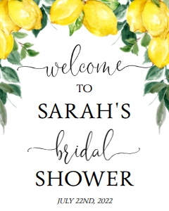 Welcome Sign 16x20 - Digital: Lemon Welcome Sign