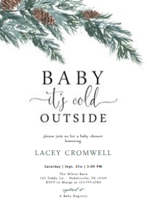 Baby it's Cold Outside Baby Shower Invitation - Printed: Baby it's Cold Outside Baby Shower Invitation