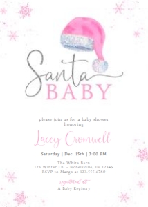 Santa Baby Shower Invitation - Pink design preview