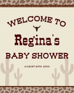 Cowboy Welcome Sign - 8x10 Printed: Cowboy Welcome Sign