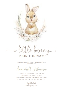 Bunny Baby Shower Invitation - Digital: Bunny Baby Shower Invitation
