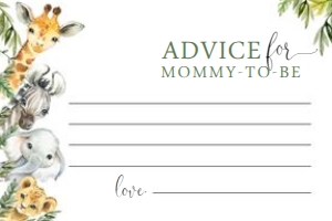 Advice Card - Safari - Printed: Safari Advice Card