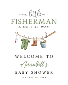 Fisherman Welcome Sign - 8x10 - Printed: Fisherman Baby Shower Welcome Sign