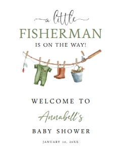 Fisherman Welcome Sign - 16x20 - Digital: Fisherman Baby Shower Welcome Sign