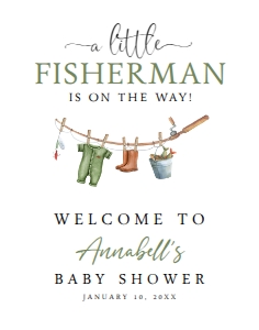Fisherman Welcome Sign - 11x14 - Digital: Fisherman Baby Shower Welcome Sign