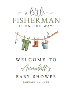 Fisherman Welcome Sign - 8x10 - Digital: Fisherman Baby Shower Welcome Sign