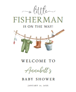 Fisherman Welcome Sign - Digital - 20x24: Fisherman Baby Shower Welcome Sign