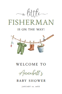 Fisherman Welcome Sign - Digital - 20x30: Fisherman Baby Shower Welcome Sign
