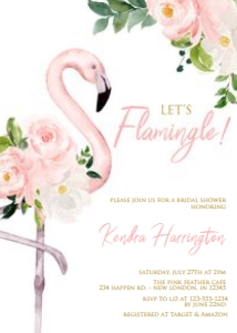 Let's Flamingle - Printed: Flamingle Bridal Invitation