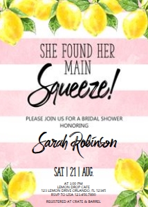 Lemon Bridal - Printed: Lemon Bridal Shower Invitation