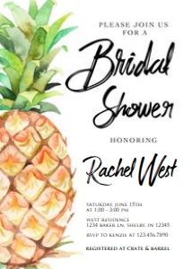 Tropical Bridal Invite - Digital: Tropical Pineapple Bridal Shower Invitation