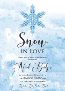 Snow in Love Bridal Invite - Printed: Snow in Love Bridal Invitation