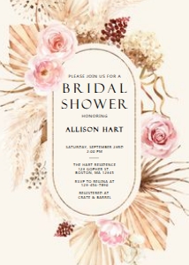 Pampas Grass Boho Bridal Invitation design preview