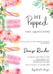 Popsicle Bridal Invitation design preview