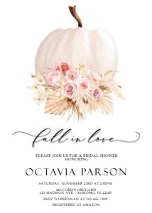 Pampas Pumkin Bridal Invitation design preview