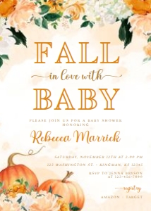 Fall in Love With Baby Invitation design preview