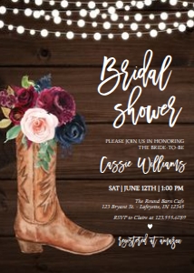 Bohemian Bridal Shower Invitation design preview