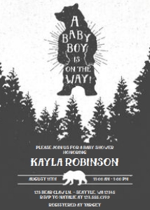 Bear Baby Shower Invite - Digital: Standing Bear Baby Shower Invitation