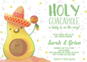 Holy Guacamole Baby Invitation design preview