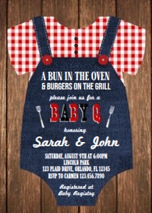 BBQ Baby Invite - Digital: BBQ Baby Onesie Invite