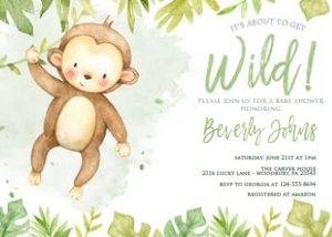 Monkey Baby Shower Invitation design preview