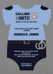 Police Baby Shower Invitation design preview