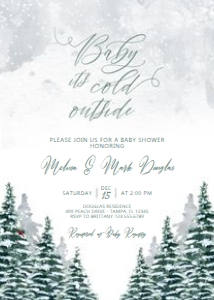 Baby it's Cold Outside Baby Invite - Printed: Baby it's Cold Outside Baby Shower Invitation
